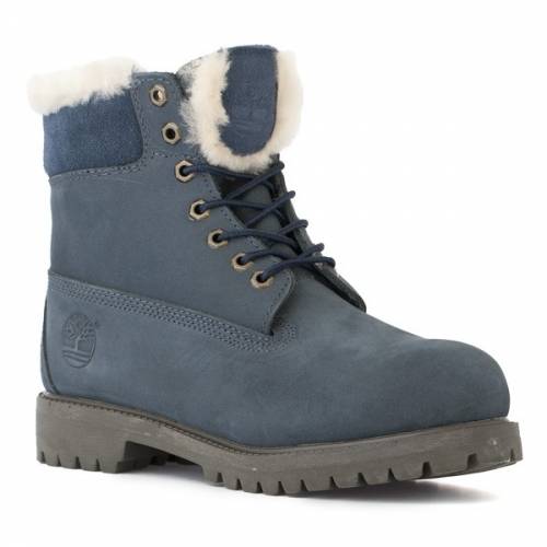 Timberland синие с белым мехом