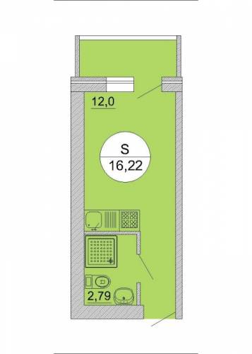 Продам студию 20квм 585тр