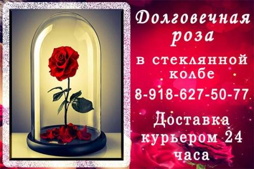 Изысканный подарок - вечная роза в стеклянной колбе!