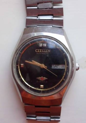 Часы наручные мужские CITIZEN automatic 21J рабочие с браслетом сталь