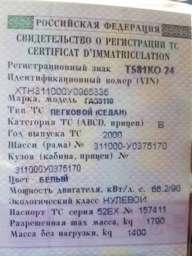  › Модель ­ Газ3110