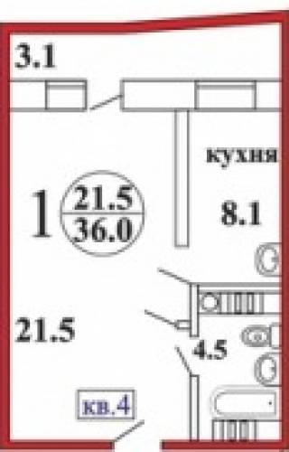 Продам 1 к. по ул. Советская 123а/4