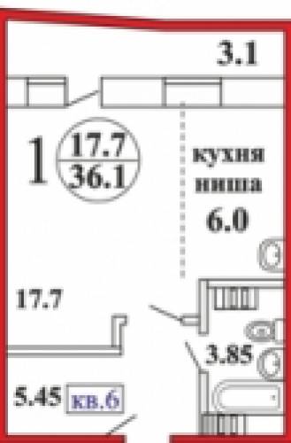Прода 1 комн. в новостройке