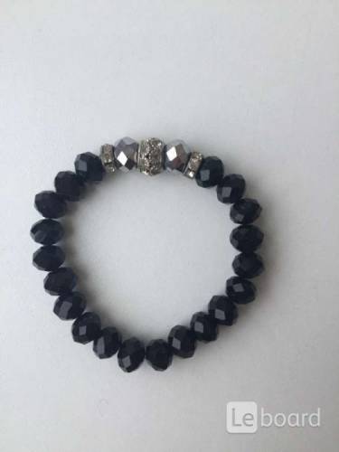 Браслет бижутерия черный бусины стразы сваровски swarovski pandora пандора украш
