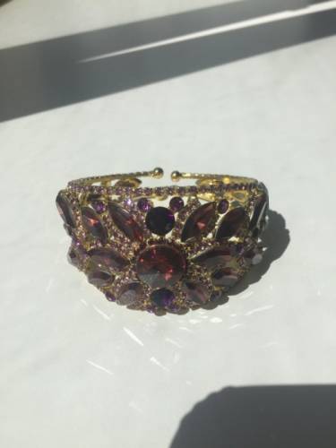 Браслет новый бижутерия фиолетовый сиреневый стразы сваровски swarovski кристалл