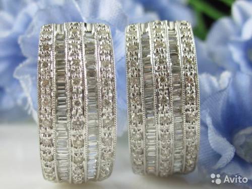 Золотые серьги с бриллиантами 2.5 кр