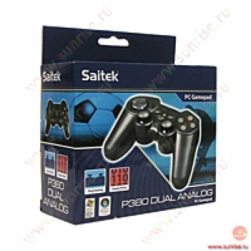 Геймпад saitek p380 dual analog pad (usb, black, 12 кнопок, 2 мини-джойстика, 