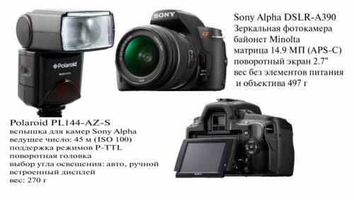Фотоаппарат Sony A-390 плюс фотовспышка