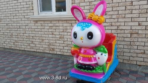 Детский аттракцион качалка  зайчик для детских центров