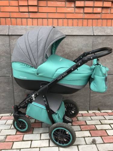 Коляска 2-в-1 Expander Mondo Black (бирюза-серый)
