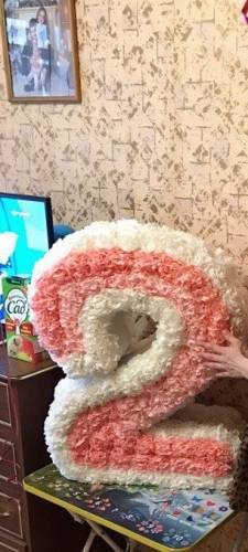 Цыфра 2 на День Рождения для девочки 