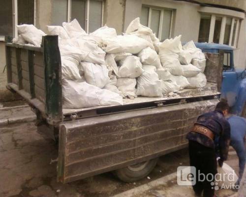 Вывоз любого строительного мусора с погрузкой вручную. камаз, зил, газель.